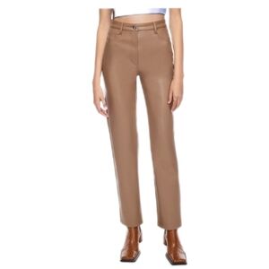 Aritzia Wilfred Faux Leather crop pants Tan